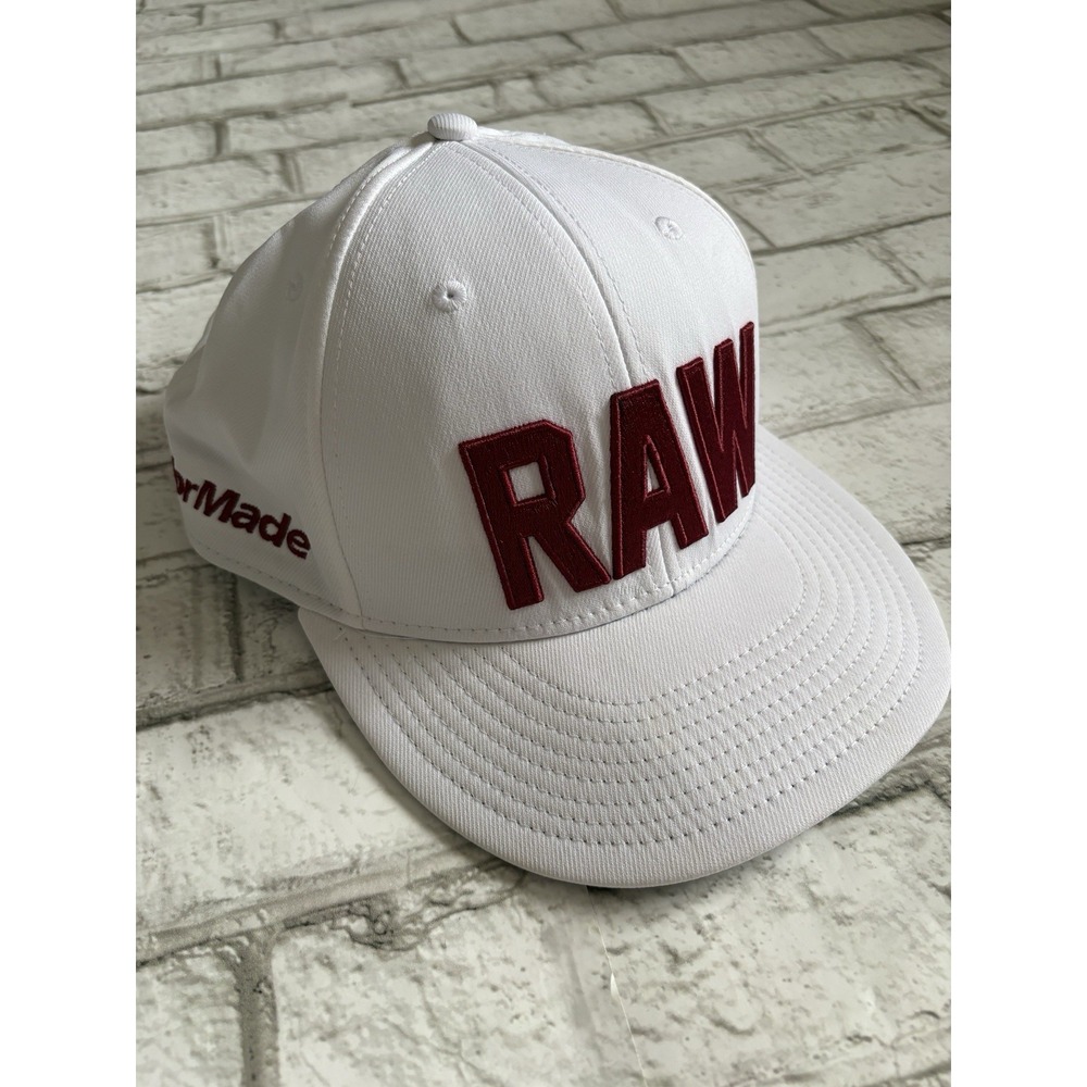 TaylorMade Golf Raw Tour Snapback Hat Cap Baseball White Red
